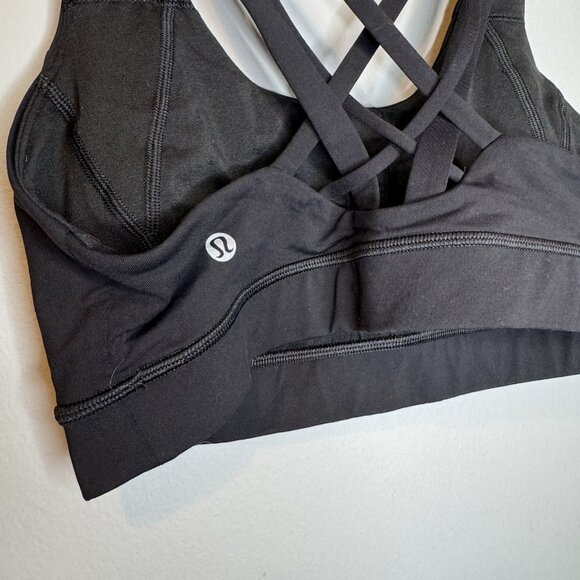 Lululemon Energy Bra 8 Black Sports Gym Workout Strappy Back - Picture 3 of 5